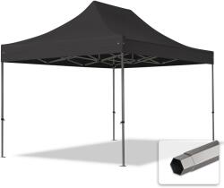 TOOLPORT Összecsukható pavilon, acél, 3x4, 5m, oldalpanelek nélkül, fekete Pavilon sátor, Piaci sátor, Pop up sátor - (600116)