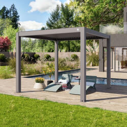 PRIMEYARD 3x3m Pergola, lamellás tetővel, gyöngyházszürke Bioklimatikus pergola - (400113)