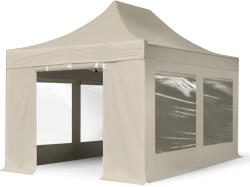 TOOLPORT Összecsukható pavilon, Aluminium, 3x4, 5m, 4 oldalpanellel együtt, pezsgő szín Pavilon sátor, Piaci sátor, Pop up sátor - (600197)