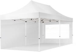 TOOLPORT Összecsukható pavilon, acél, 3x6m, 2 oldalpanellel együtt, fehér Pavilon sátor, Piaci sátor, Pop up sátor - (59055)