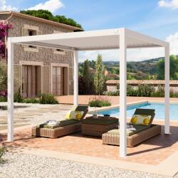 PRIMEYARD 3x3m Pergola, lamellás tetővel, fehér Bioklimatikus pergola - (400105)