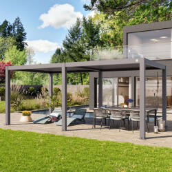 PRIMEYARD 3x6m Pergola, lamellás tetővel, gyöngyházszürke Bioklimatikus pergola - (400119)