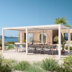 PRIMEYARD 3x6m Pergola, lamellás tetővel, fehér Bioklimatikus pergola - (400120)