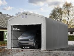 TOOLPORT Ponyvagarázs, 5x8m, PVC ponyva, szürke, statikai megerősítéssel (puha alap) Sátorgarázs, Autó sátor, Fóliagarázs - (99402)