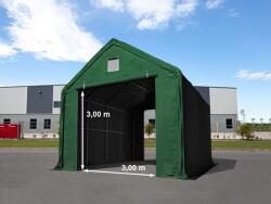 TOOLPORT Ponyva csarnok, 4x8m, PRIMEtex-ponyva, sötét zöld, statikai megerősítéssel (beton alap) Ponyva raktár - (48839)