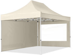 TOOLPORT Összecsukható pavilon, acél, 3x4, 5m, 2 oldalpanellel együtt, pezsgő szín Pavilon sátor, Piaci sátor, Pop up sátor - (59042)