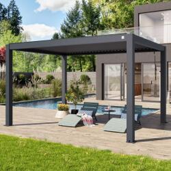 PRIMEYARD 3x4m Pergola, lamellás tetővel, antracit Bioklimatikus pergola - (400126)