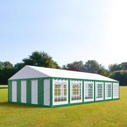 TOOLPORT Parti sátor, 6x12m, PVC ponyva, zöld-fehér Sörsátor, Rendezvény sátor - (6052)