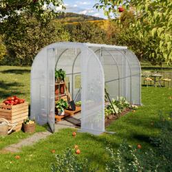 TOOLPORT Fóliás melegház, 2x3m, PE ponyva, fehér Fólia sátor - (8995)