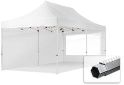 TOOLPORT Összecsukható pavilon, Aluminium, 3x6m, 2 oldalpanellel együtt, fehér Pavilon sátor, Piaci sátor, Pop up sátor - (600237)