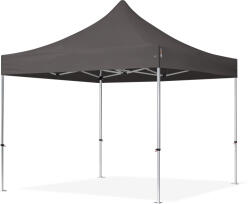 TOOLPORT Összecsukható pavilon, Aluminium, 3x3m, oldalpanelek nélkül, sötétszürke Pavilon sátor, Piaci sátor, Pop up sátor - (600148)