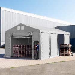 TOOLPORT Ipari sátor, 6x8m, PVC ponyva, szürke, padlókerettel, statikai megerősítés nélkül Raktár sátor - (79814)