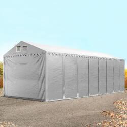 TOOLPORT Ipari sátor, 4x16m, PVC ponyva, szürke, padlókerettel, statikai megerősítés nélkül Raktár sátor - (49842)