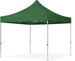 TOOLPORT Összecsukható pavilon, Aluminium, 3x3m, oldalpanelek nélkül, sötét zöld Pavilon sátor, Piaci sátor, Pop up sátor - (600137)