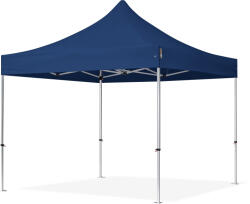 TOOLPORT Összecsukható pavilon, Aluminium, 3x3m, oldalpanelek nélkül, sötétkék Pavilon sátor, Piaci sátor, Pop up sátor - (600152)