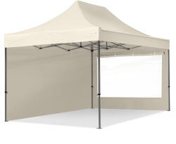 TOOLPORT Összecsukható pavilon, acél, 3x4, 5m, 2 oldalpanellel együtt, pezsgő szín Pavilon sátor, Piaci sátor, Pop up sátor - (600048)