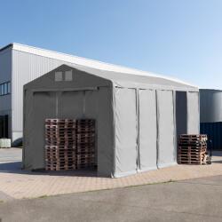 TOOLPORT Ipari sátor, 5x10m, PVC ponyva, szürke, padlókerettel, statikai megerősítéssel (föld alap) Raktár sátor - (93787)