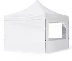 TOOLPORT Összecsukható pavilon, Aluminium, 3x3m, 4 oldalpanellel együtt, fehér Pavilon sátor, Piaci sátor, Pop up sátor - (59018)