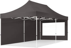 TOOLPORT Összecsukható pavilon, acél, 3x6m, 2 oldalpanellel együtt, sötétszürke Pavilon sátor, Piaci sátor, Pop up sátor - (59051)