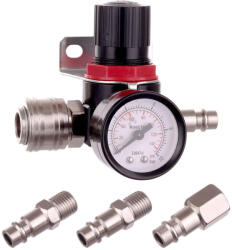 TC Technic Reduktor nyomásszabályzóval és nyomásmérő órával, gyorscsatlakozókkal pneumatikus telepítésekhez TC Technic AR2000