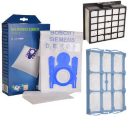  4 db szintetikus porzsák és HEPA szűrő készlet Bosch GL-30, Siemens porszívókhoz (SBMB01K, BBZ153HF, VZ01MSF cikkszámok kiváltására)