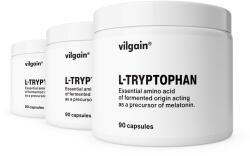 Vilgain Multipack 3 pièces - L-triptofán -⁠ 100%-ban tiszta, fermentált eredetű aminosav, amely részt vesz a szerotonin és a melatonin szintézisében, vegán kapszula töltőanyagok nélkül