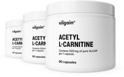 Vilgain Multipack 3 pièces - Acetyl L-Karnitin -⁠ 500 mg acetil-L-karnitin egy kapszulában, étrend-kiegészítő