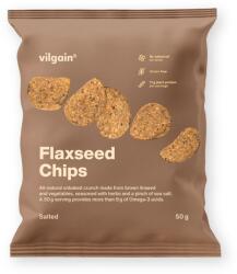 Vilgain Lenmag chips -⁠ ropogós szirmok lenmagból természetes fűszerek keverékével, rost-, fehérje- és omega-3 zsírsavforrásként