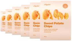 Vilgain Multipack 6 pièces - Édesburgonya chips -⁠ alacsony hőmérsékleten, olívaolajban kíméletesen sütve, vékony, ropogós szeletek, béta-karotin- és rostforrás