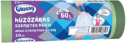 Glossy húzózáras Erős szemeteszsák 60L/10db (60x70cm)