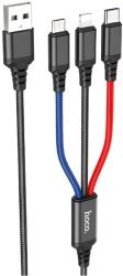 hoco. Мултифункционален - 1м кабел с Lightning, Type - C и micro USB конектори - Многоцветен KP30116 (30116)