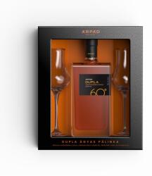 Árpád Pálinka Dupla 60 Ágyas Kajszibarack Pálinka ablakos díszdobozban 0.5L + 2 db Tulipán Pálinkáspohár (60%)