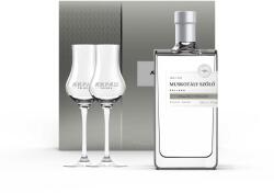 Árpád Pálinka Silver Muskotály Szőlő Pálinka díszdobozban 0, 5L + 2 db Tulipán pálinkáspohár (40%)