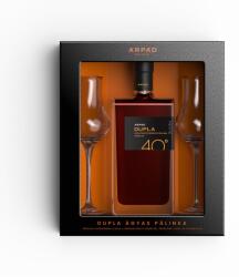Árpád Pálinka Dupla 40 Ágyas Feketecseresznye Pálinka ablakos díszdobozban 0.5L + 2 db Tulipán Pálinkáspohár (40%)