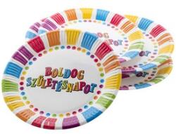 Boldog születésnapot papírtányér 6 darabos - 23 cm (1054044312109)