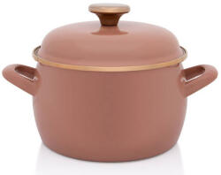 Metalac Oala cu Capac Metalac Mocha Mousse Email 3.1L Diametru 18CM Maro (388752)