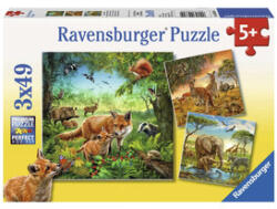 Ravensburger Puzzle 3x49 db - Az erdő lakói (09330)