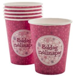  Szülinapi papír pohár 6 darabos - 250 ml, pink (10540FUN003)