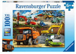 Ravensburger Puzzle 100 db - Járművek az építkezésen (12973)