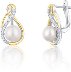 JwL Luxury Pearls Elegáns bicolor fülbevaló valódi gyöngyökkel JL0721
