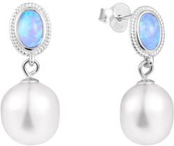 JwL Luxury Pearls Luxus fülbevalók valódi barokk gyöngyszemmel és opállal JL0583