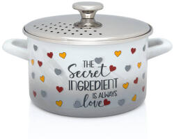 Metalac Oala cu Capac Inox Metalac Secret Ingredient Email 3.5L Diametru 20CM Alb (372790)