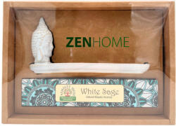 Zen Home Kerámia Buddha - Fehér Zsálya pálcikás füstölővel/szett
