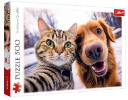 Trefl 500 db-os puzzle - Macska és kutya szelfi (37548) (37548)