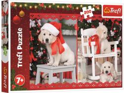Trefl 200 db-os puzzle - Kiskutya karácsonyi fotózás (13302) (13302)