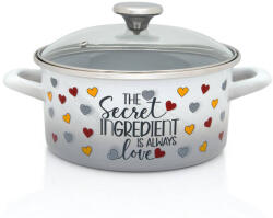 Metalac Cratita Cu Capac Sticla Metalac Secret Ingredient Email 2.8L Diametru 20CM Alb (372785)