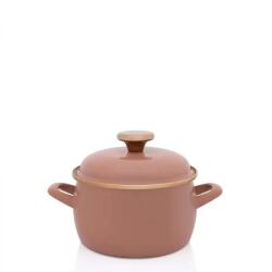 Metalac Oala cu Capac Metalac Mocha Mousse Email 2.2L Diametru 16CM Maro (388751)