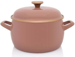 Metalac Oala cu Capac Metalac Mocha Mousse Email 5.4L Diametru 22CM Maro (388754)