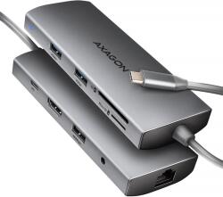 AXAGON HMC-8HLSA USB hub, HDMI, RJ-45, 5Gbps, USB, SD/microSD, PD 100W (HMC-8HLSA)