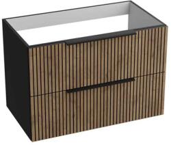 Spectrum Mobilier suspendat pentru lavoar Spectrum, Omaha, 80 cm, riflat, wood black (34071)
